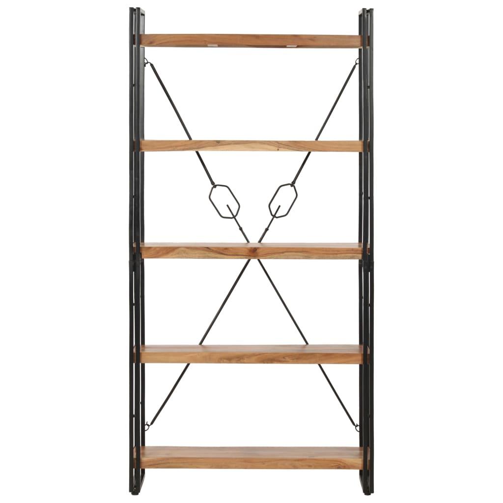 5-Tier Bookcase 90x30x180 cm Solid Acacia Wood