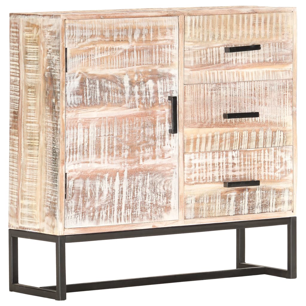 Sideboard White 73x30x75 cm Solid Acacia Wood