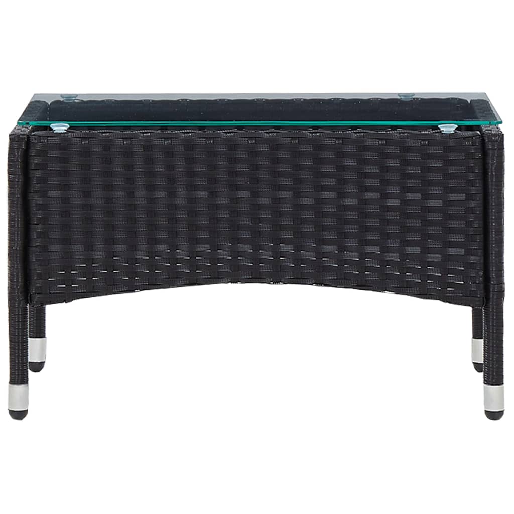 4 Piece Garden Lounge Set with Cushions Poly Rattan Black