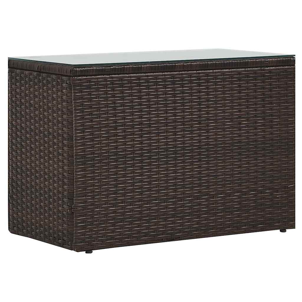 5 Piece Garden Lounge Set with Cushions Poly Rattan Brown
