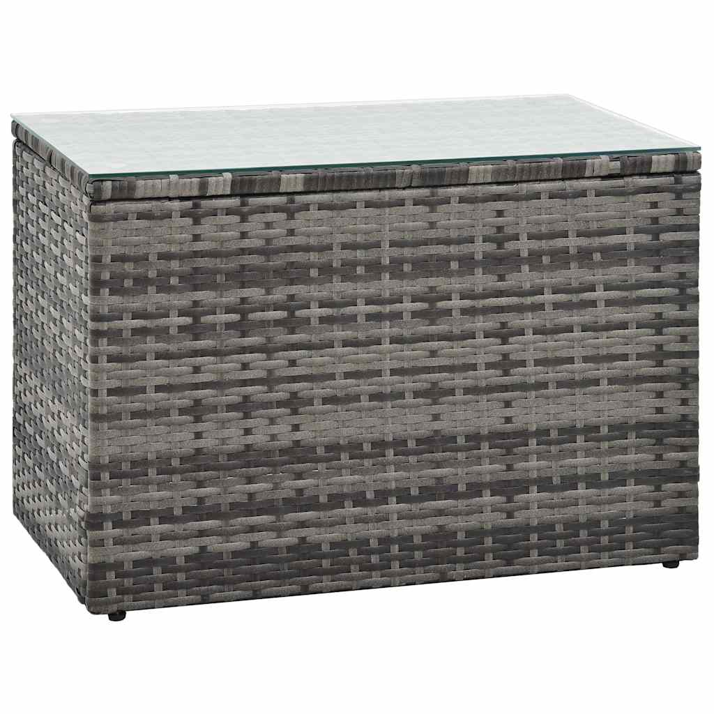 5 Piece Garden Lounge Set with Cushions Poly Rattan Grey