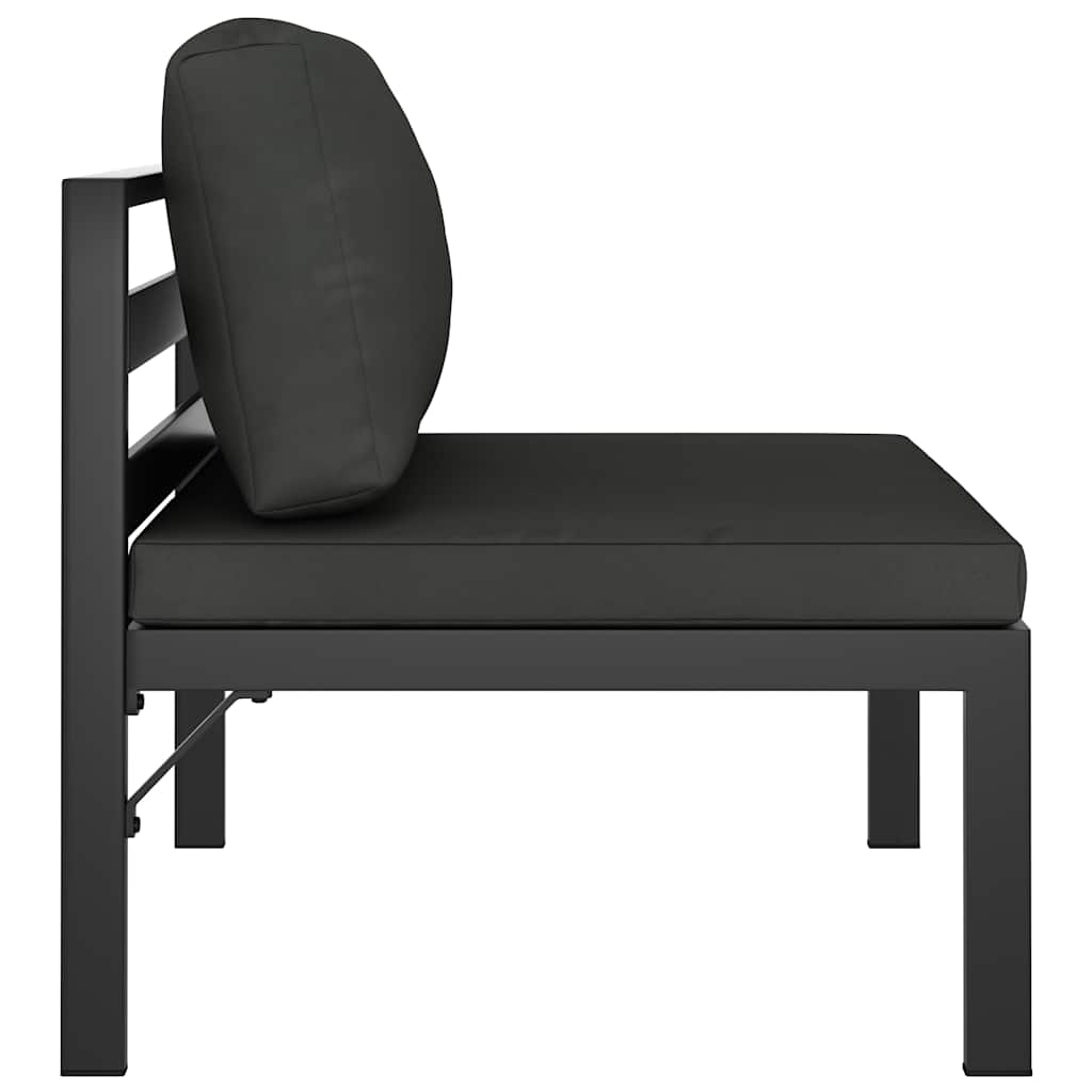 Sectional Middle Sofa with Cushions Aluminium Anthracite