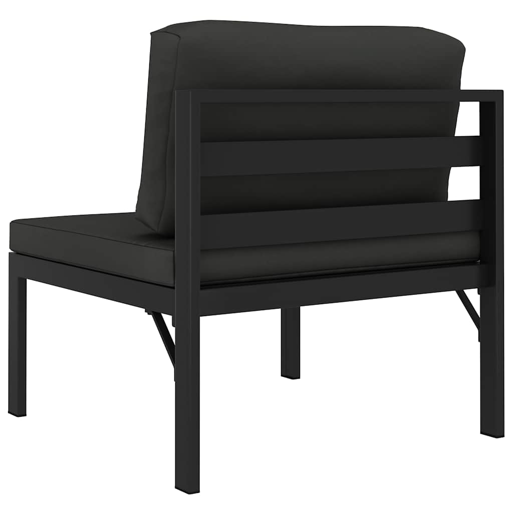 Sectional Middle Sofa with Cushions Aluminium Anthracite