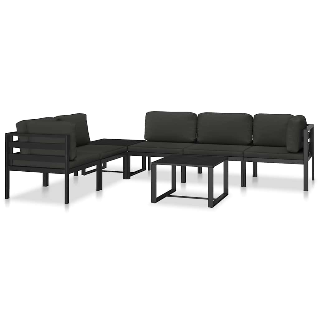 Sectional Middle Sofa with Cushions Aluminium Anthracite