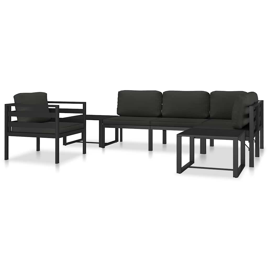 Sectional Middle Sofa with Cushions Aluminium Anthracite