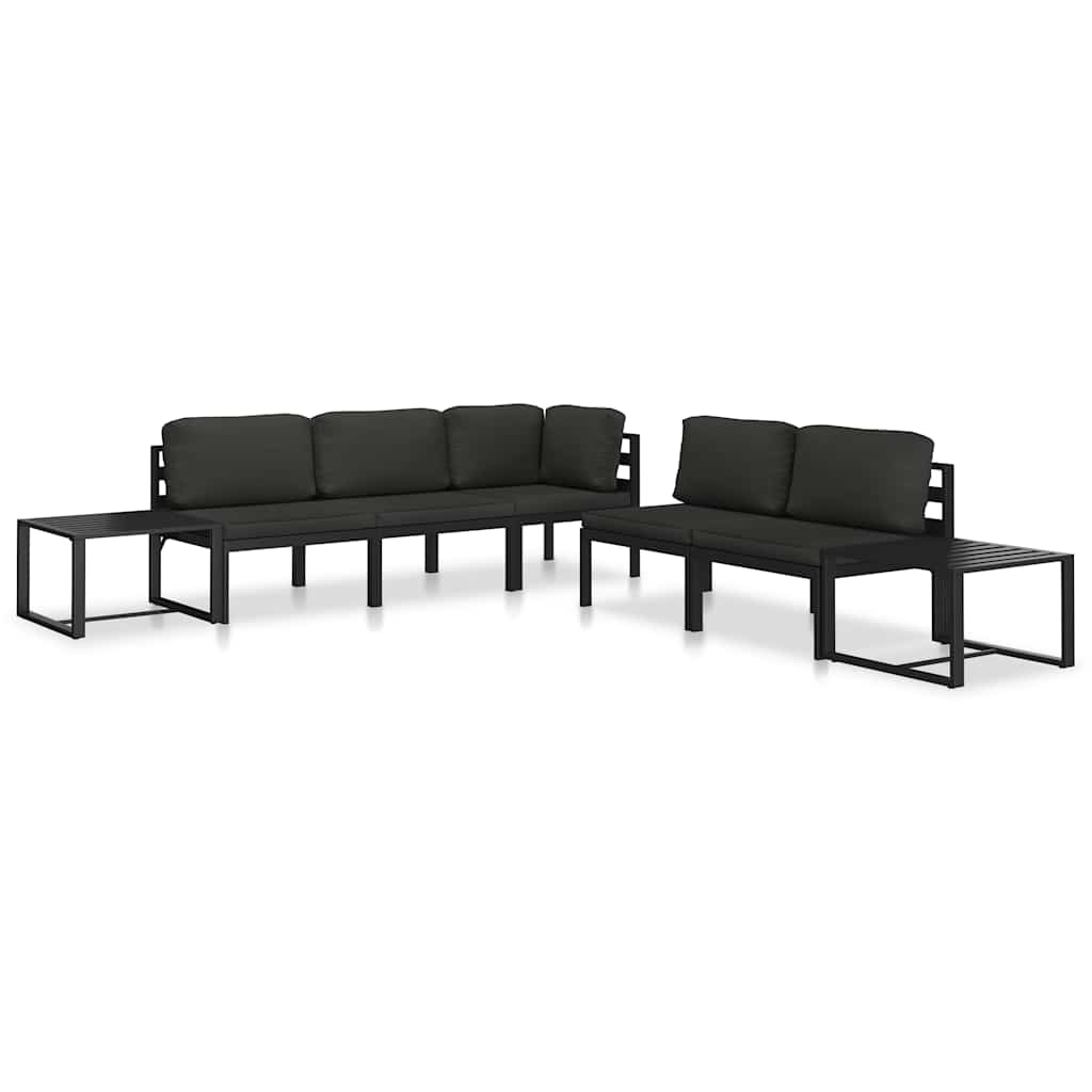 Sectional Middle Sofa with Cushions Aluminium Anthracite