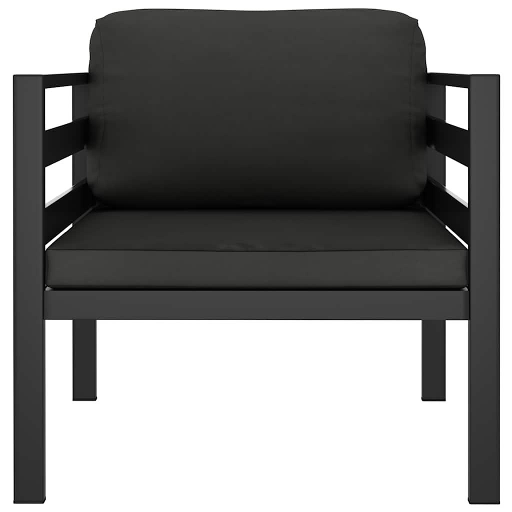 Single Sofa with Cushions Aluminium Anthracite