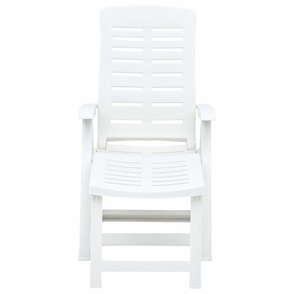 Folding Sun Lounger Plastic White