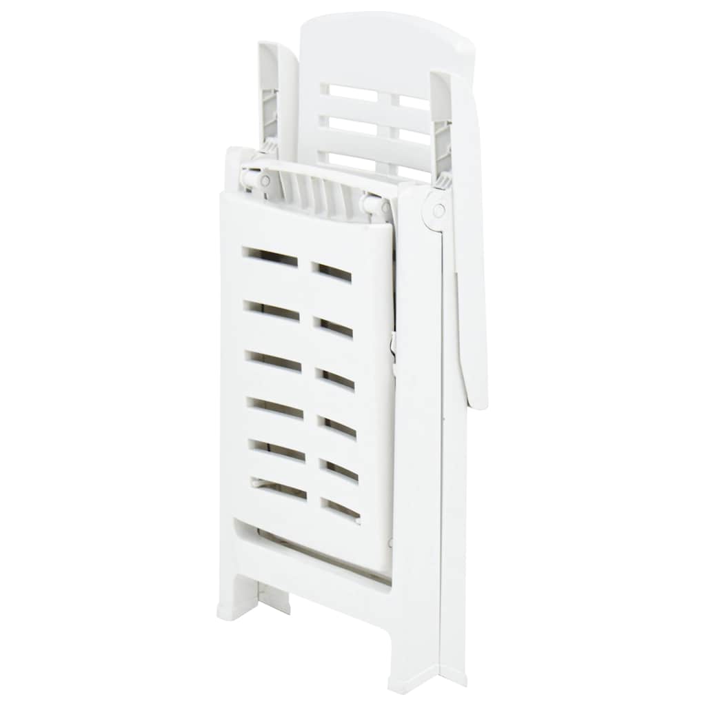 Folding Sun Lounger Plastic White