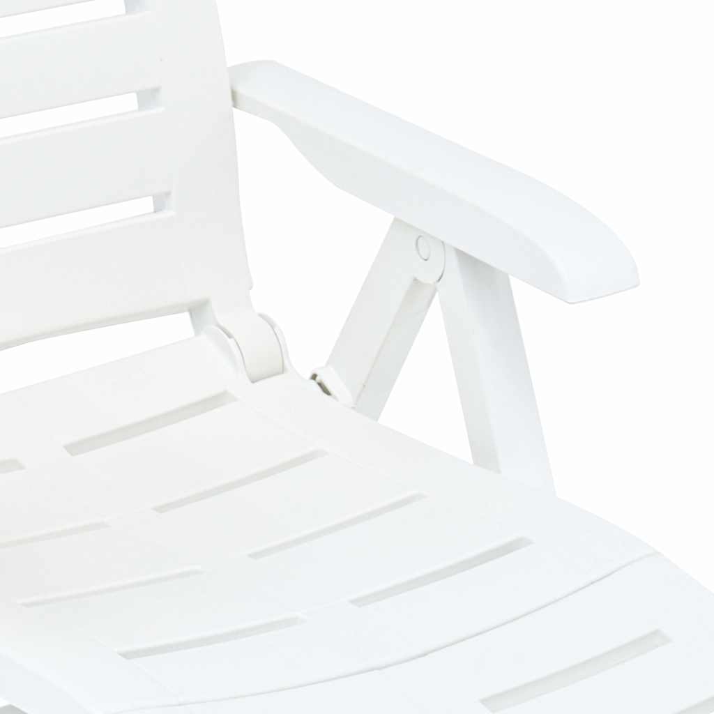 Folding Sun Lounger Plastic White