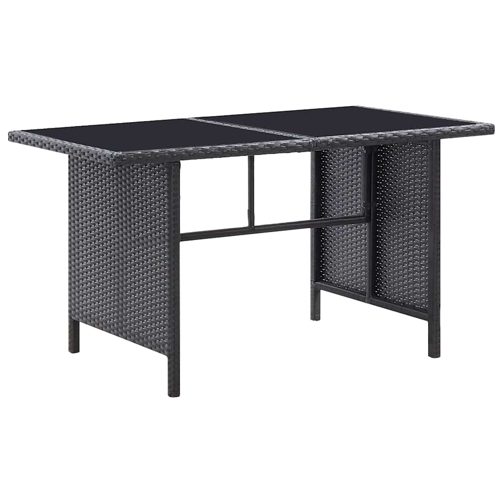 6 Piece Garden Lounge Set with Cushions Poly Rattan Black