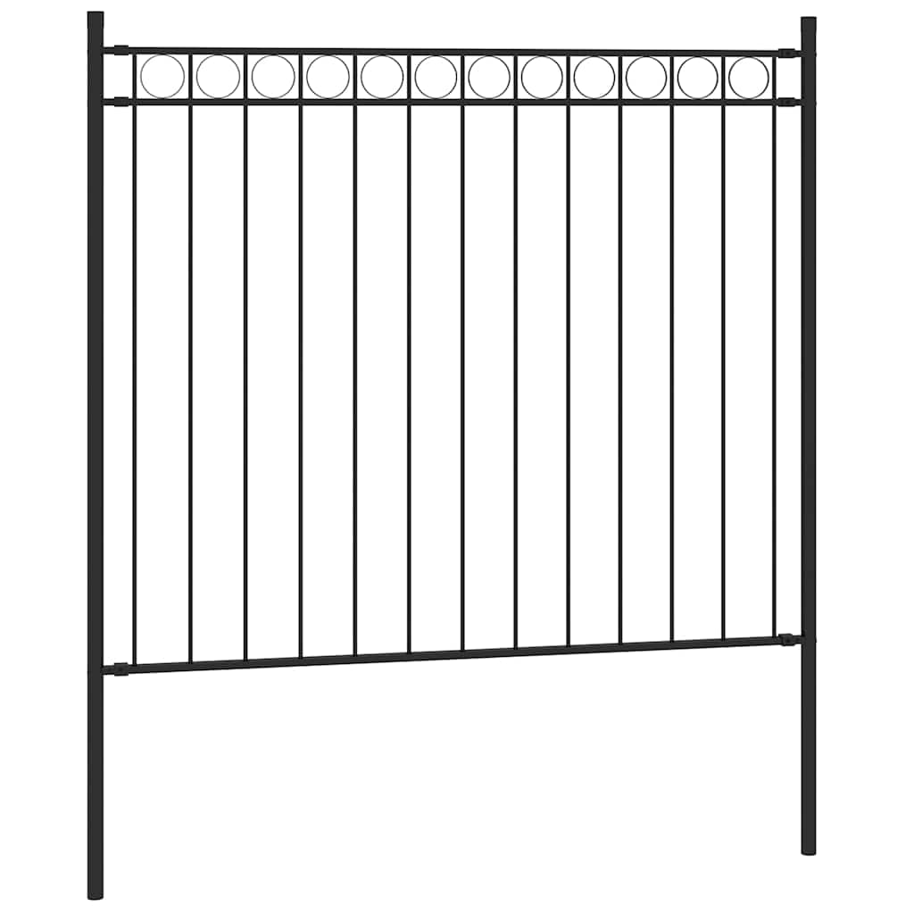 Garden Fence Steel 1.81x0.8 m Black