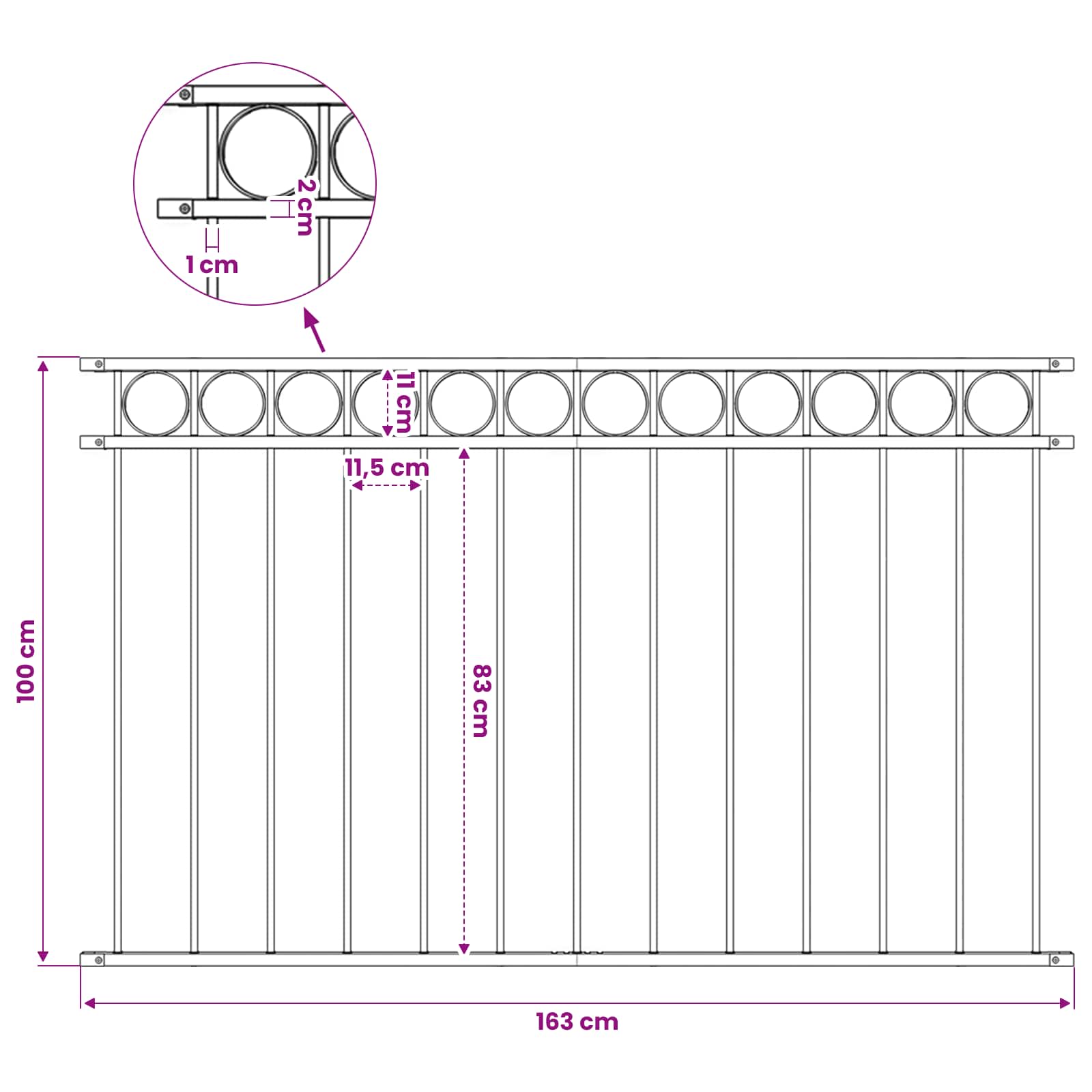 Fence Panel "Assen" Steel 163x100 cm Black