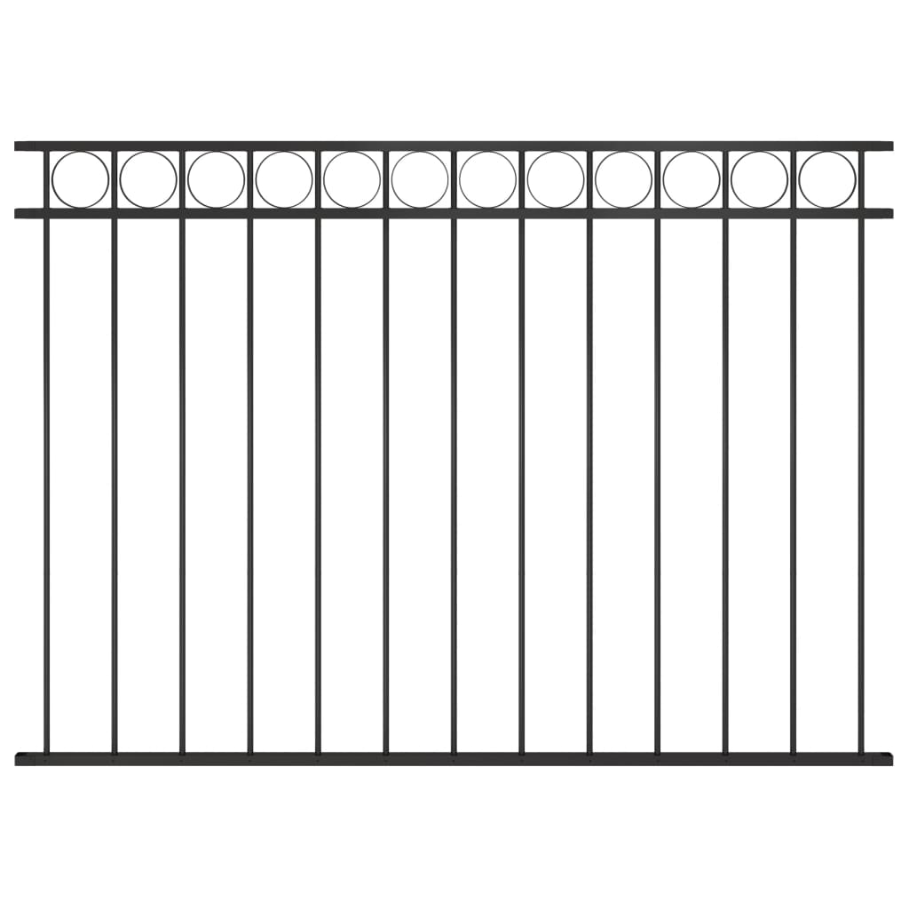 Fence Panel Steel 1.7x1.2 m Black