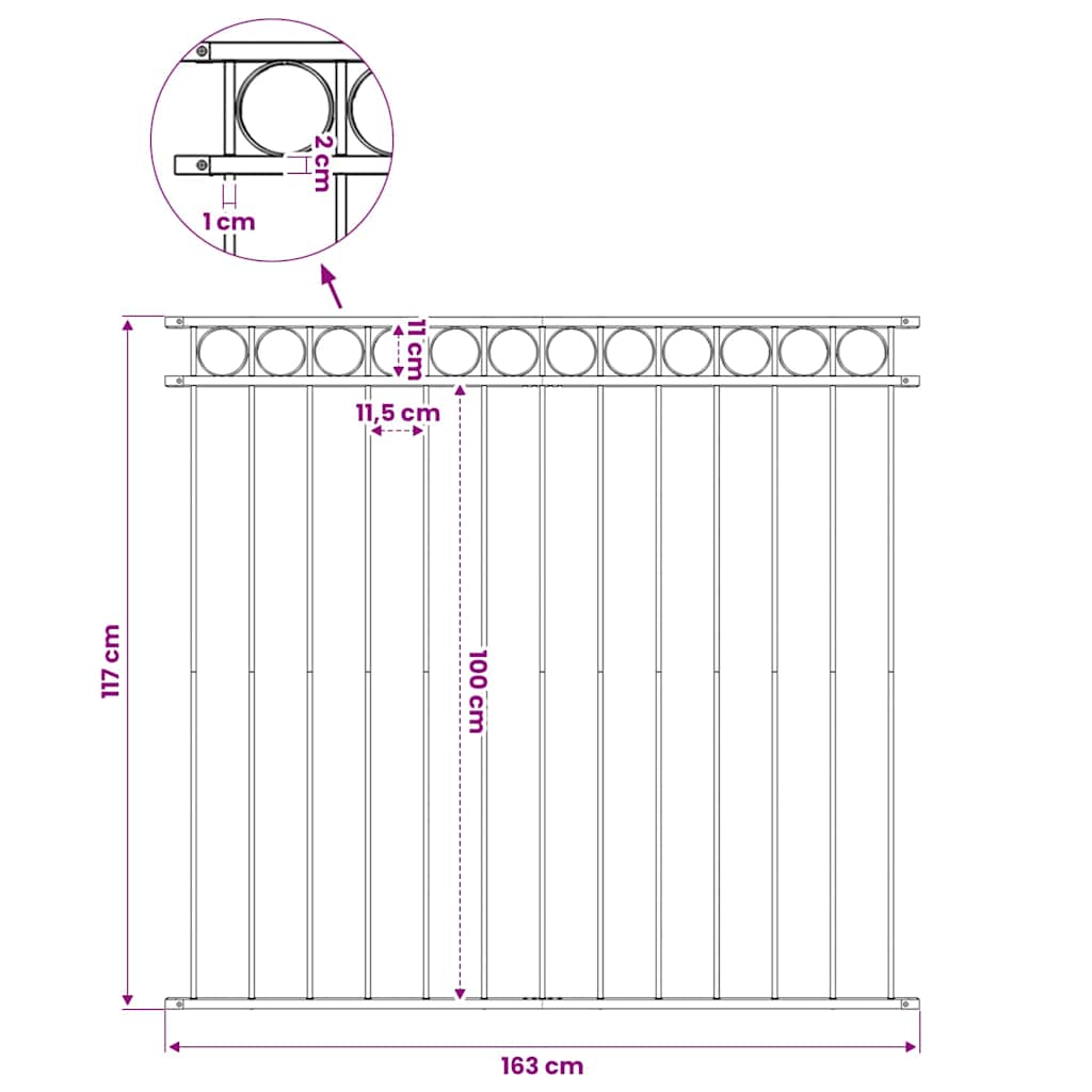 Fence Panel "Assen" Steel 163x120 cm Black