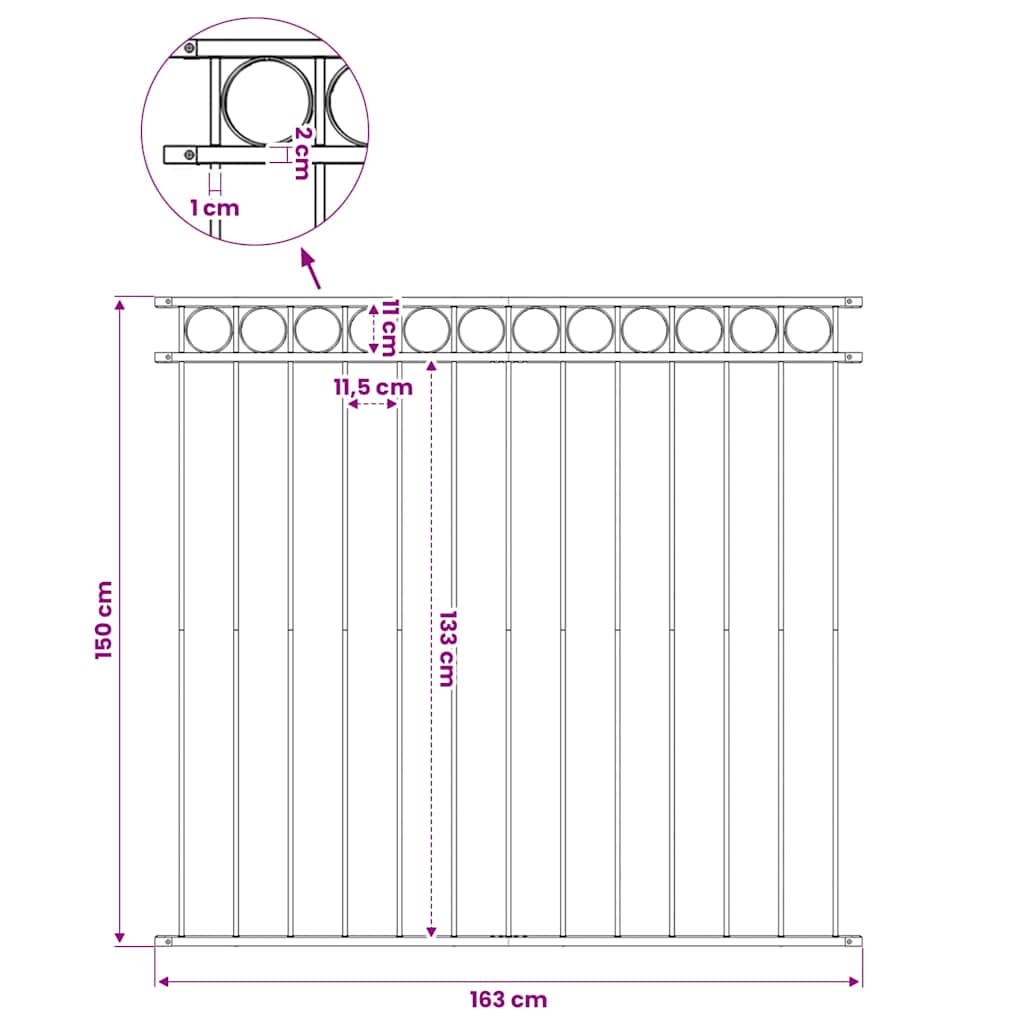 Fence Panel "Assen" Steel 163x150 cm Black