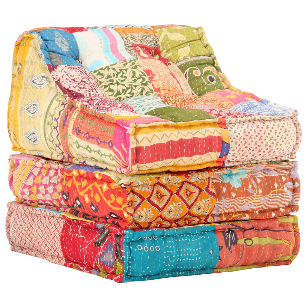 Modular Pouffe Patchwork Fabric