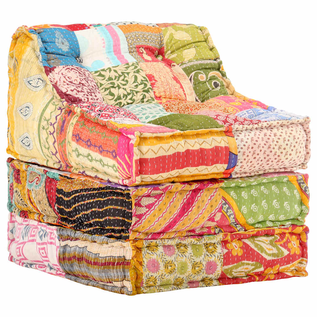 Modular Pouffe Patchwork Fabric