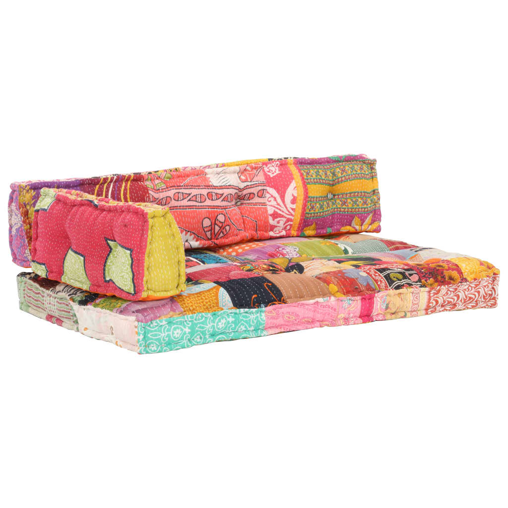 Pallet Sofa Cushion Multicolour Fabric Patchwork