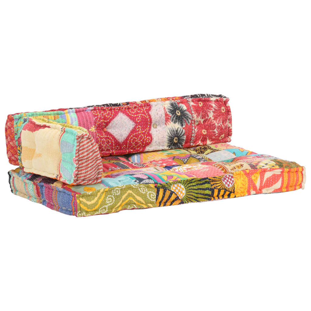 Pallet Sofa Cushion Multicolour Fabric Patchwork