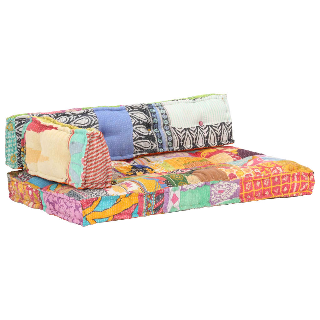 Pallet Sofa Cushion Multicolour Fabric Patchwork