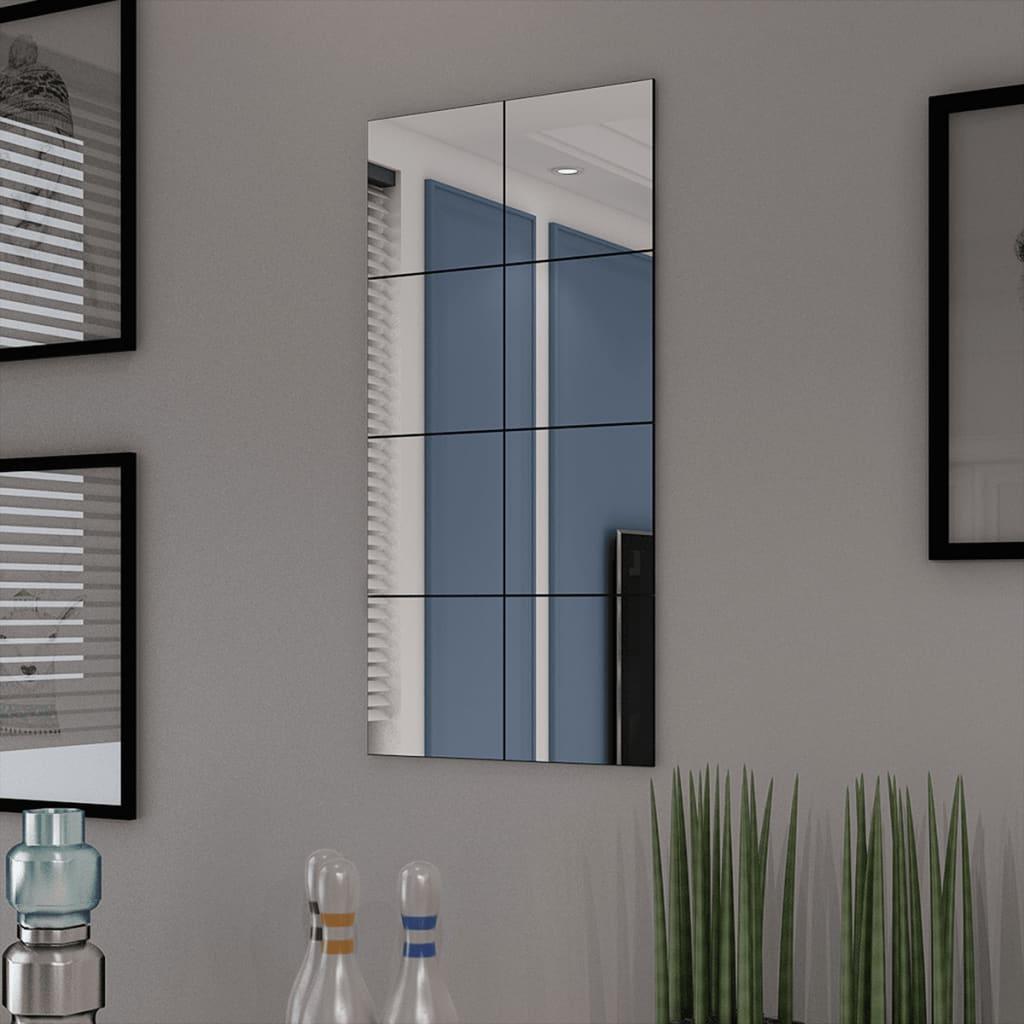 Frameless Mirror Tiles Glass 16 pcs 20.5 cm
