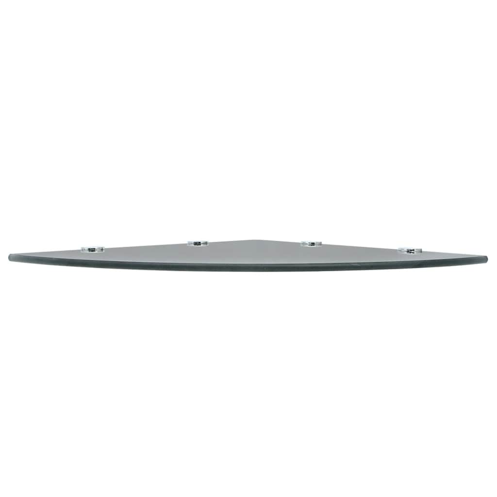 Corner Shelves 2 pcs with Chrome Supports Glass Black 45x45 cm