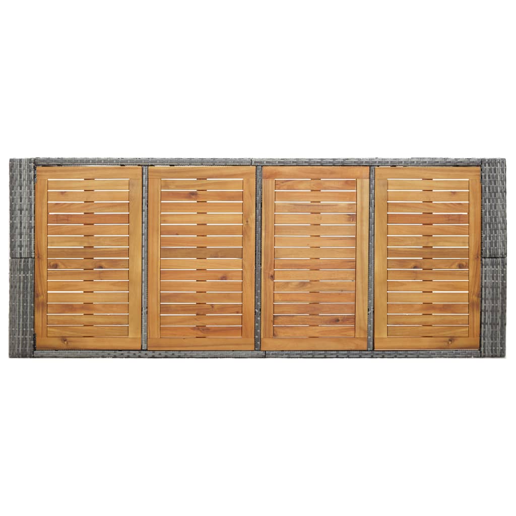 9 Piece Outdoor Bar Set Poly Rattan and Acacia Wood Grey