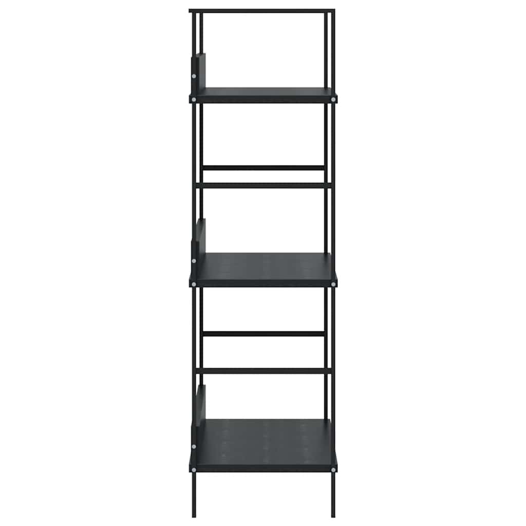 3-Layer Book Shelf Black 60x27.6x90.5 cm Engineered Wood