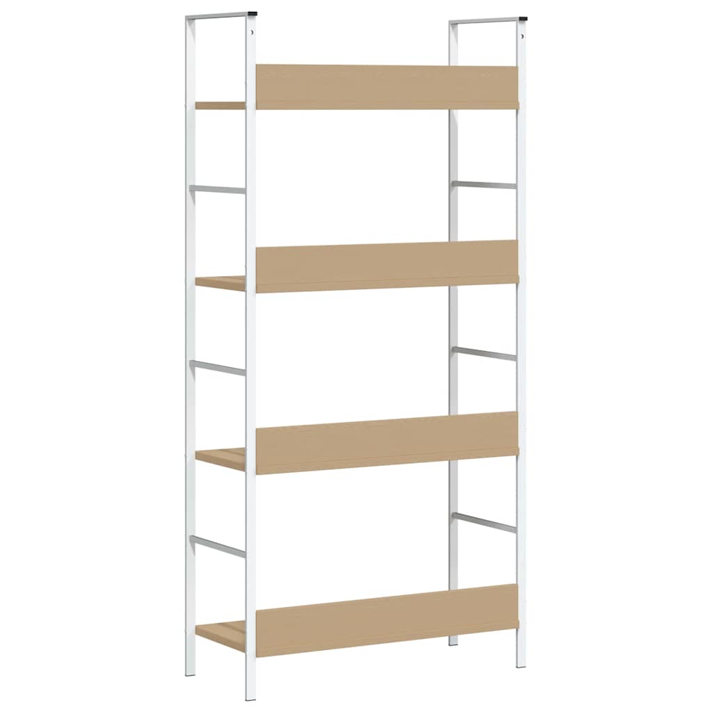 4-Layer Book Shelf Oak 60x27.6x124.5 cm Engineered Wood