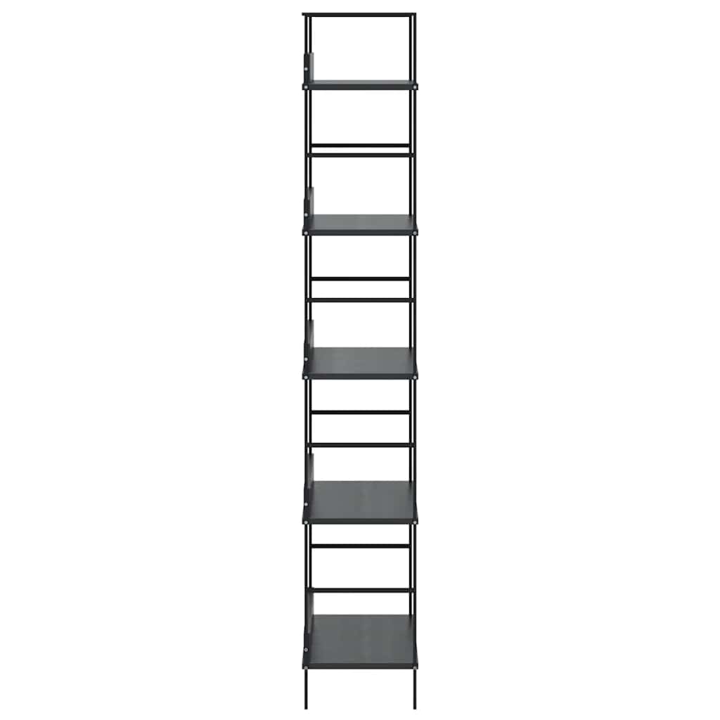 5-Layer Book Shelf Black 60x27.6x158.5 cm Engineered Wood