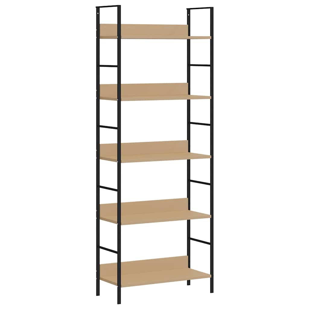 5-Layer Book Shelf Oak 60x27.6x158.5 cm Engineered Wood