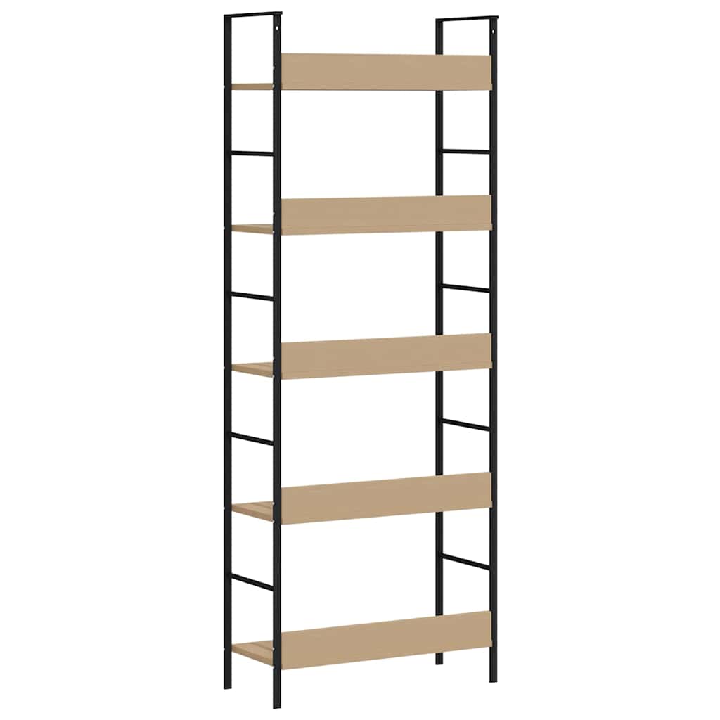 5-Layer Book Shelf Oak 60x27.6x158.5 cm Engineered Wood