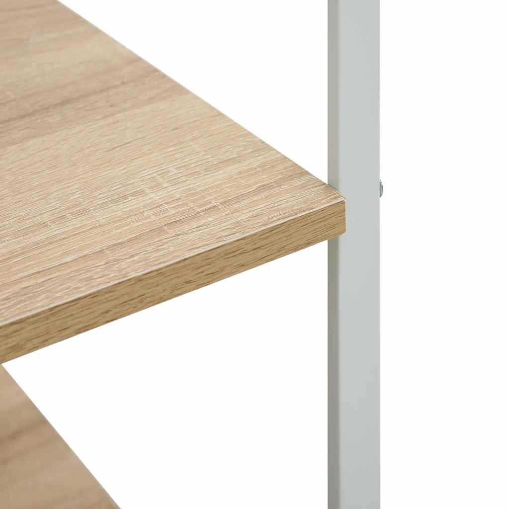 Microwave Cabinet White and Oak 60x39.6x79.5 cm Engineered Wood