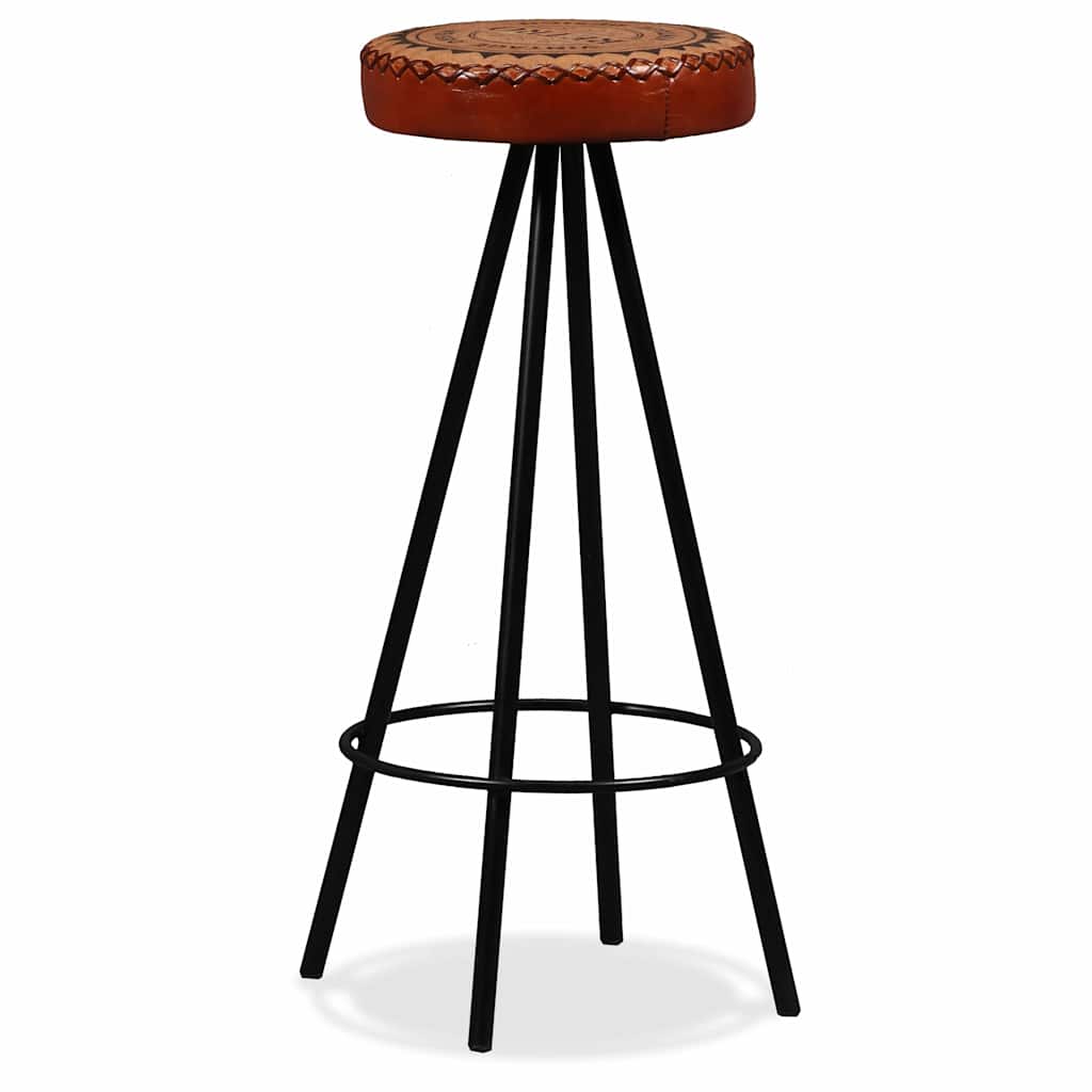 9 Piece Bar Set Solid Acacia Wood, Genuine Leather & Canvas