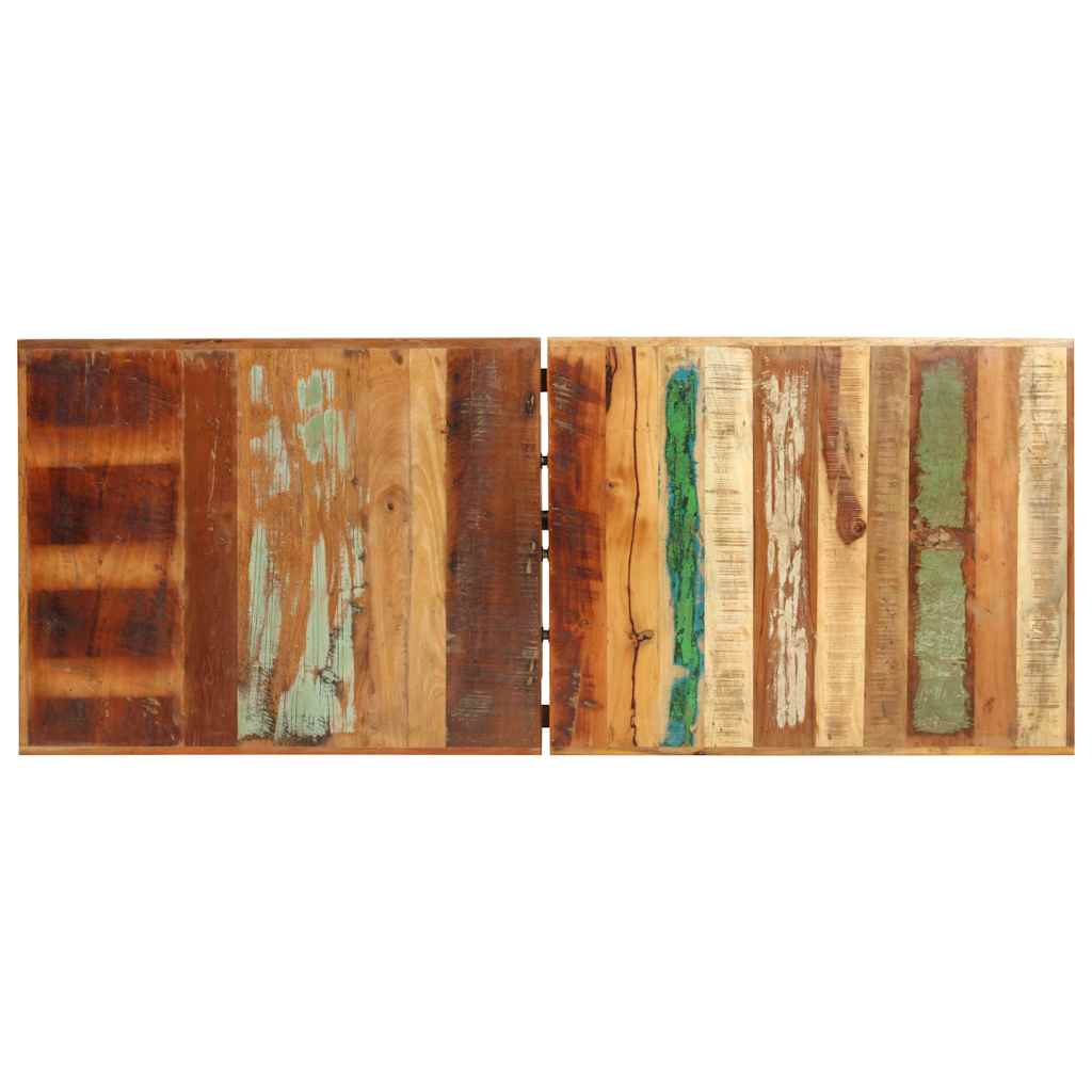 9 Piece Bar Set Solid Reclaimed Wood, Genuine Leather & Canvas