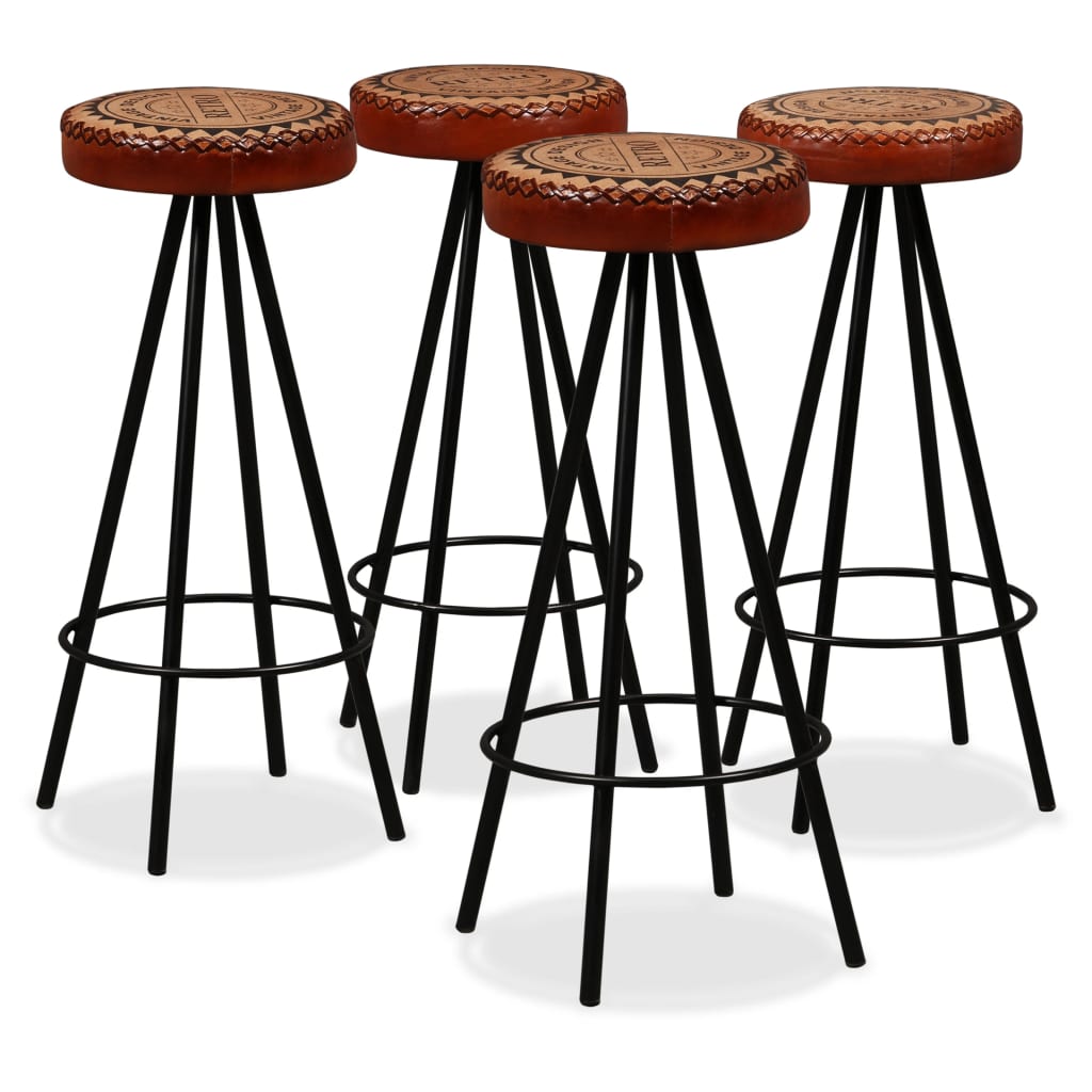 9 Piece Bar Set Solid Reclaimed Wood Genuine Leather & Canvas