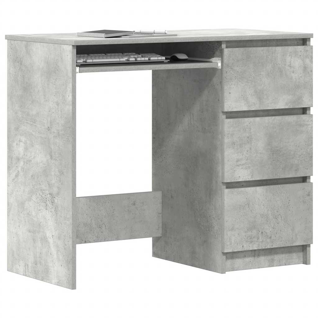 Desk Concrete Grey 90x45x76 cm Engineered Wood