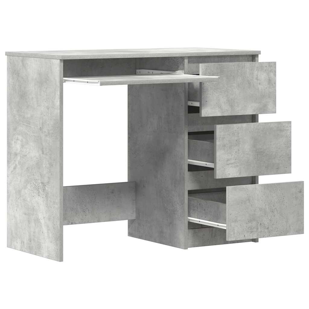 Desk Concrete Grey 90x45x76 cm Engineered Wood