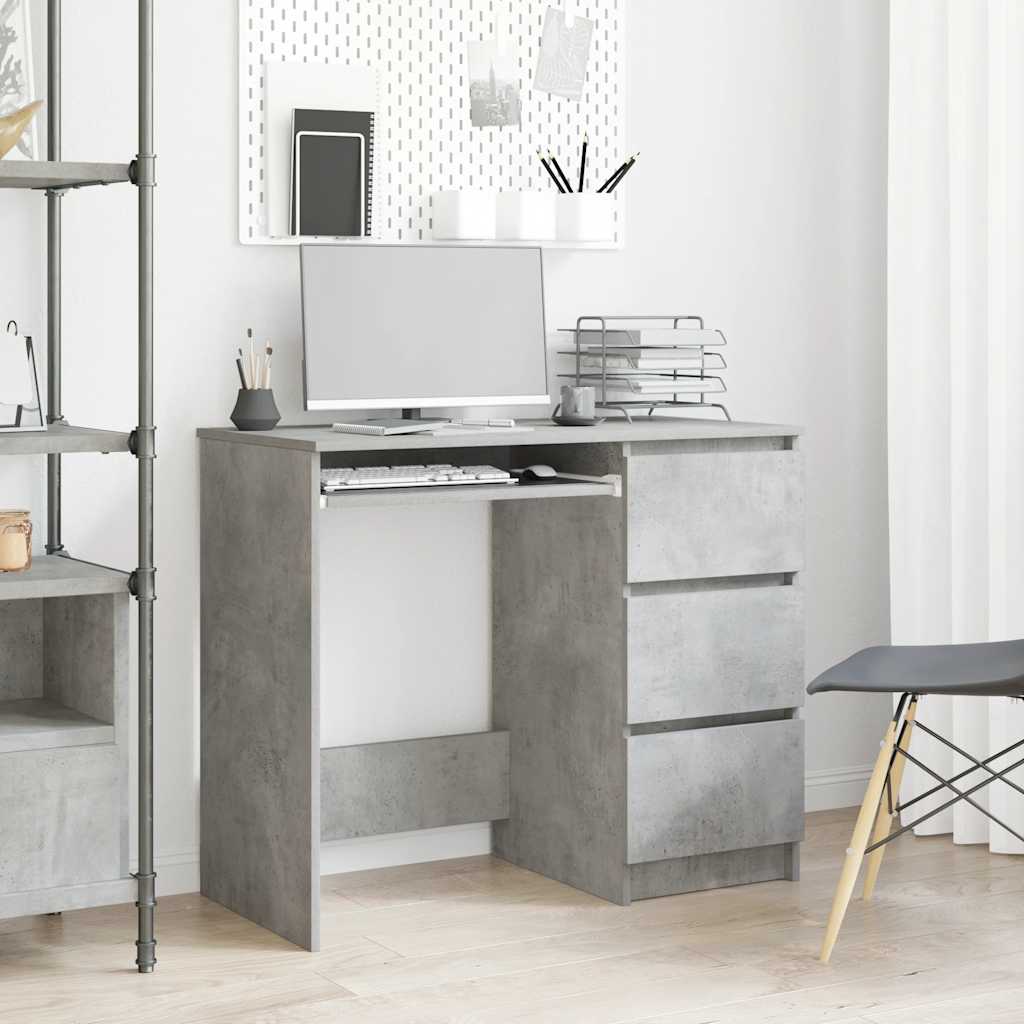 Desk Concrete Grey 90x45x76 cm Engineered Wood