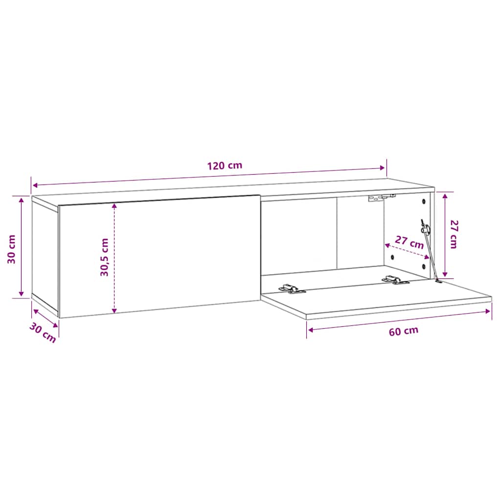 TV Cabinet Sonoma Oak 120x30x30 cm Engineered Wood