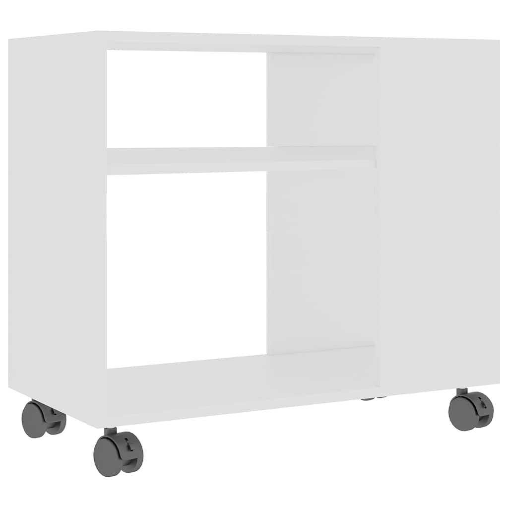 Side Table White 70x35x60.5 cm Engineered Wood