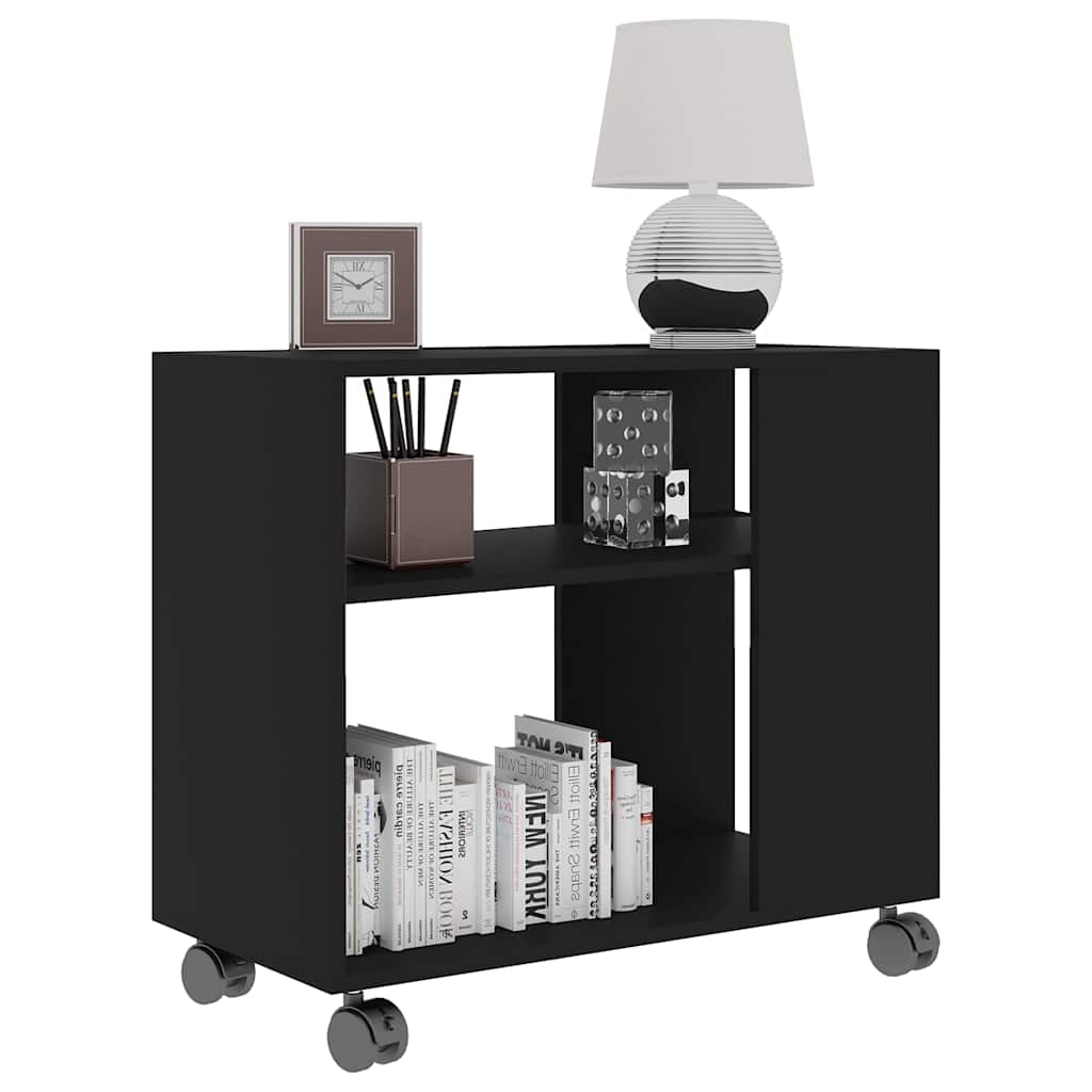 Side Table Black 70x35x60.5 cm Engineered Wood