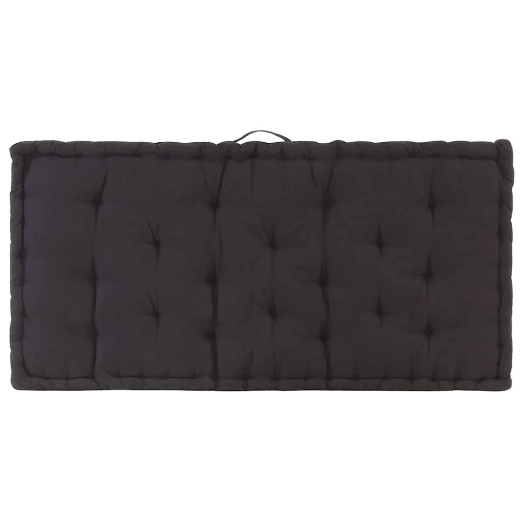 Pallet Floor Cushions 2 pcs Cotton Black