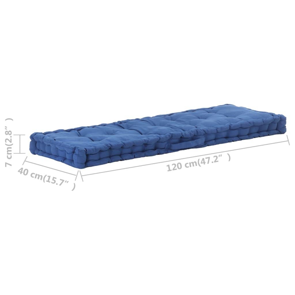 Pallet Floor Cushions 2 pcs Cotton Light Blue