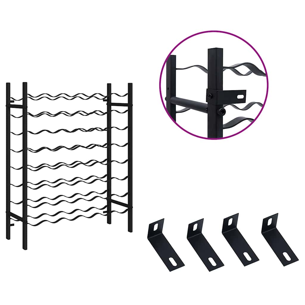 Wine Rack for 48 Bottles Black Metal