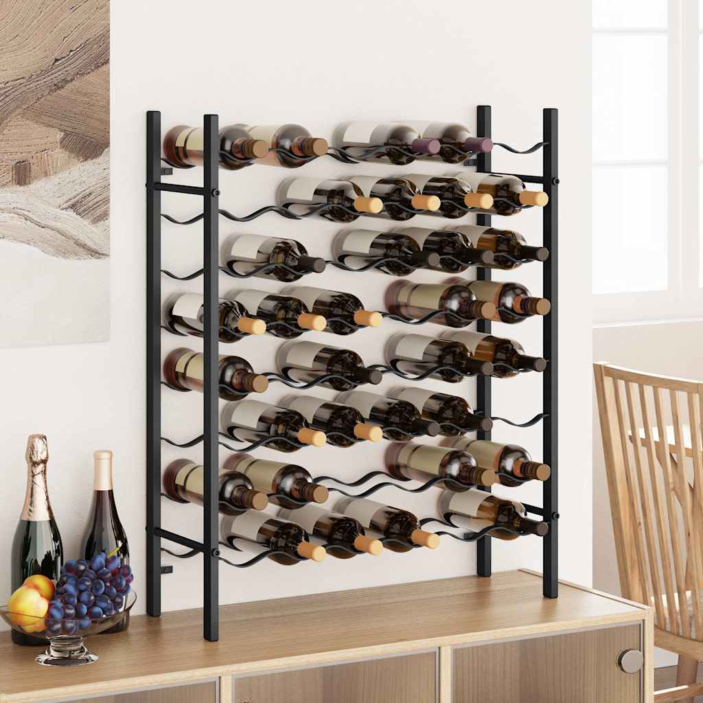 Wine Rack for 48 Bottles Black Metal