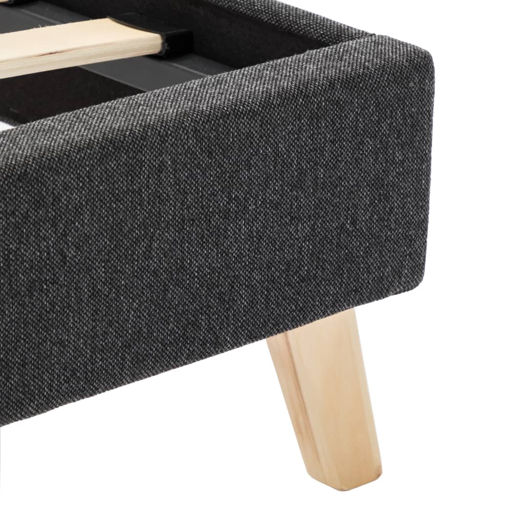 Bed Frame without Mattress Grey Fabric 183x203 cm King