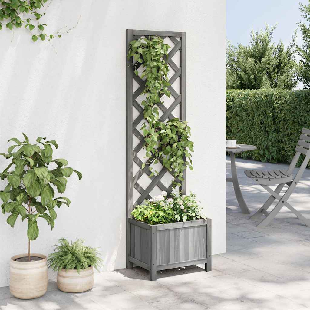 Planter with Trellis 40x30x135 cm Solid Wood Fir