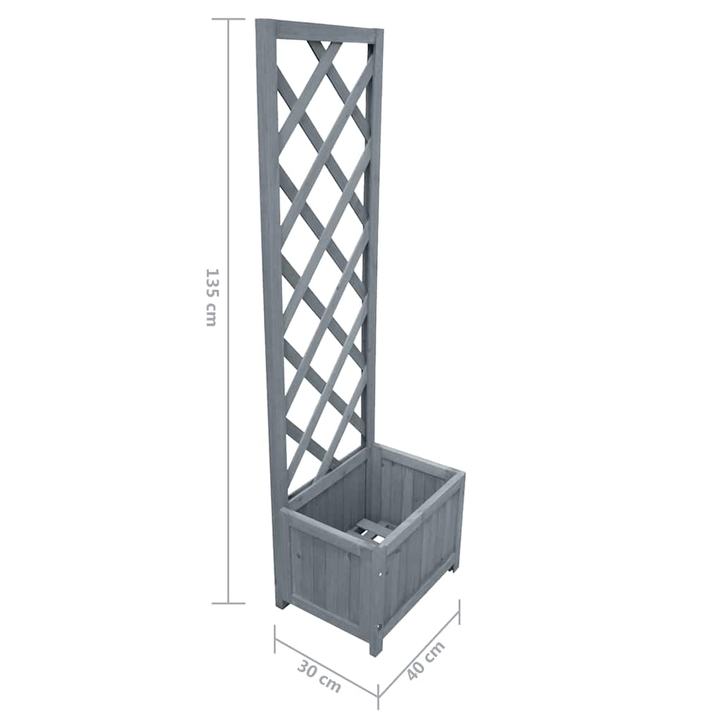 Planter with Trellis 40x30x135 cm Solid Wood Fir